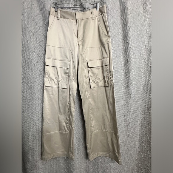 ZARA Satin Cargo Pants size Medium - New without Tags - Picture 5 of 8